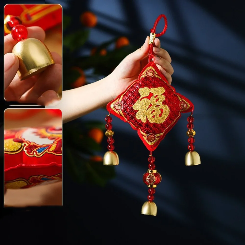The God of Fortune Horse Pendant Red Embroidered Chinese New Year Decoration Good Fortune 2026 Year of The Horse