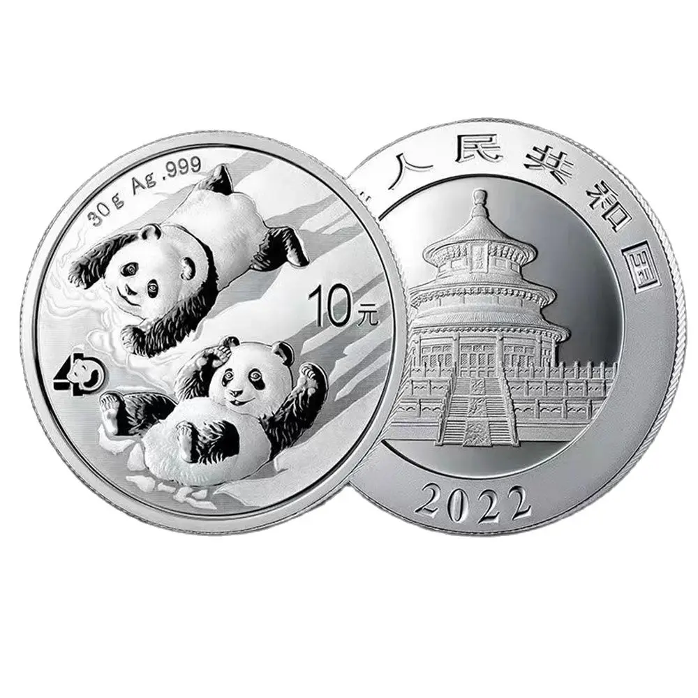 Imagem -03 - Cartões Chip Versão 2023 China 30g Ag.999 Real Original Sólido Prata Panda Moeda 10 Yuan