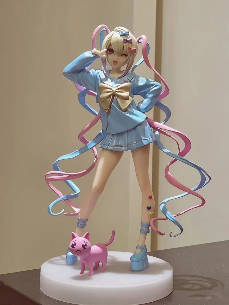 Needy Girl Overdose Anime Figur mit Katze Actionfiguren Virtual Uploader PVC Sammlung Modell Ornamente Spielzeug Geburtstagsgeschenke – Detail 1