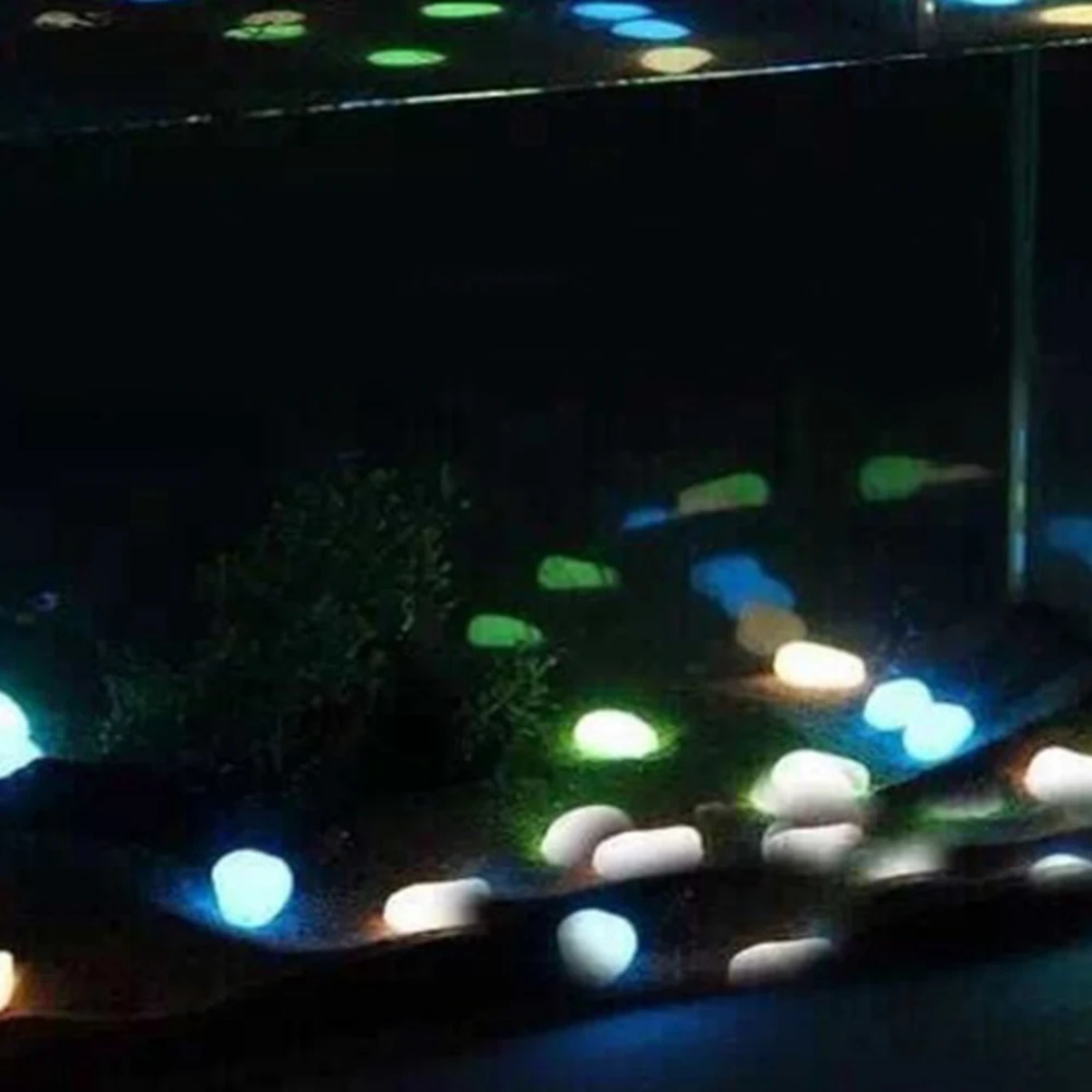Multicolor Glow Stones Luminous Pebbles for Garden Pond Path Lawn Yard Decorative Night Light Artificial Rocks Durable
