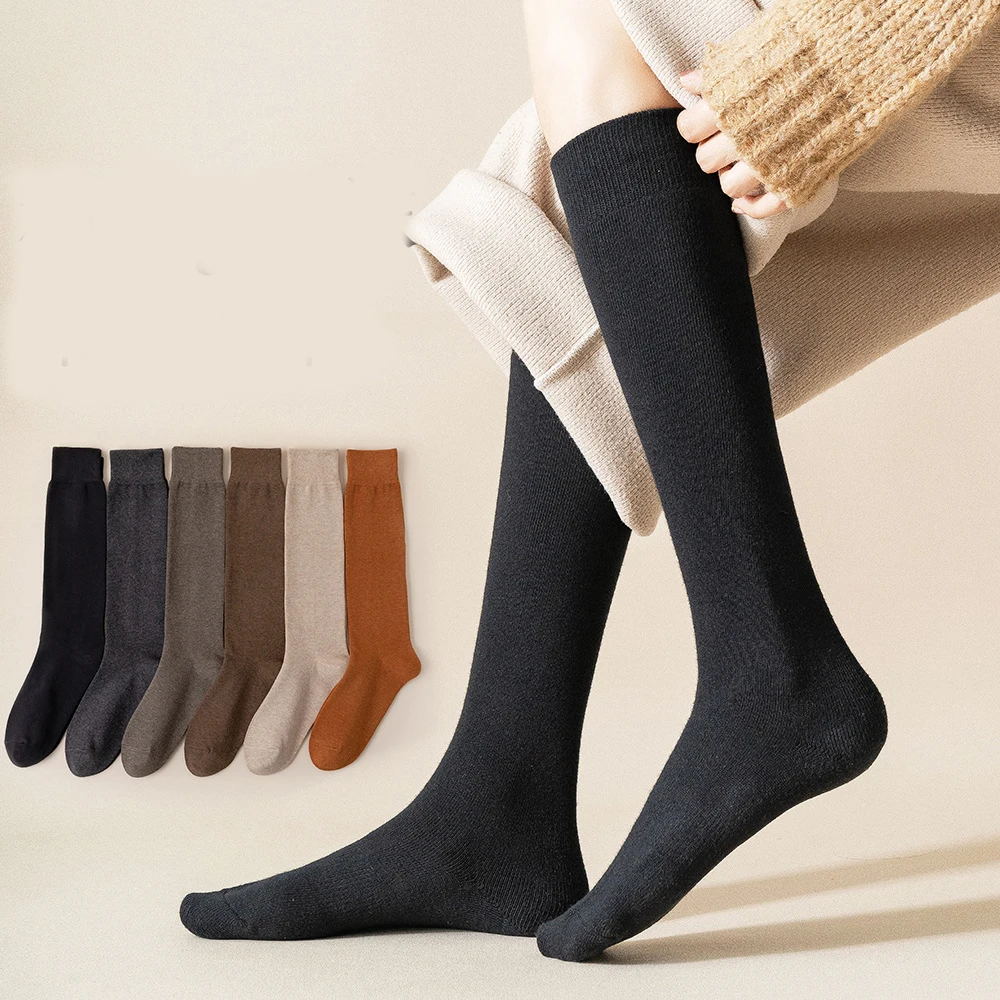 Calzini per le gambe calzini da donna gamba sottile JK cotone tubo medio cotone tubo lungo calzini alti autunno e inverno ginocchio nero medias meia