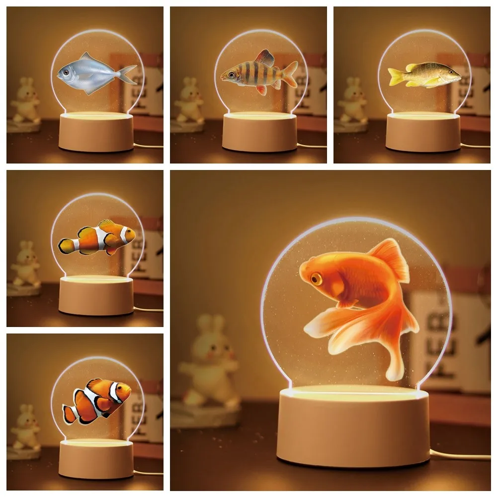 1 pc cute Clownfish 3D Led Night Lamp Usb Birthday  Gifts For Kids Toys