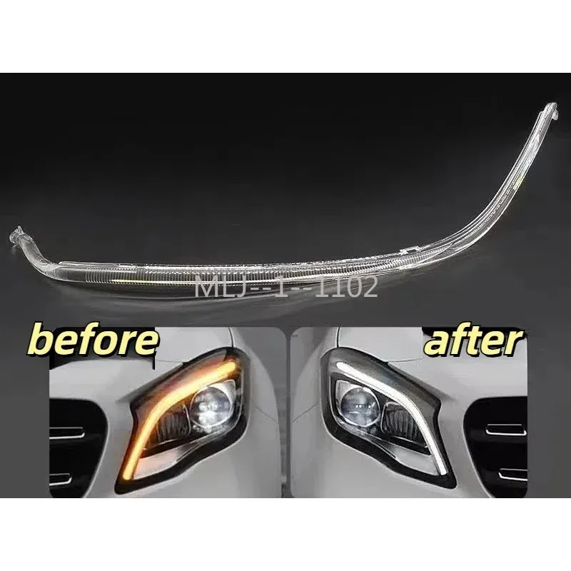 

For Mercedes-Benz GLA X156 2017 2018 2019 Car Headlight Tube DRL Daytime Running Light Guide Acrylic Light Bar Strip Angel Eyes