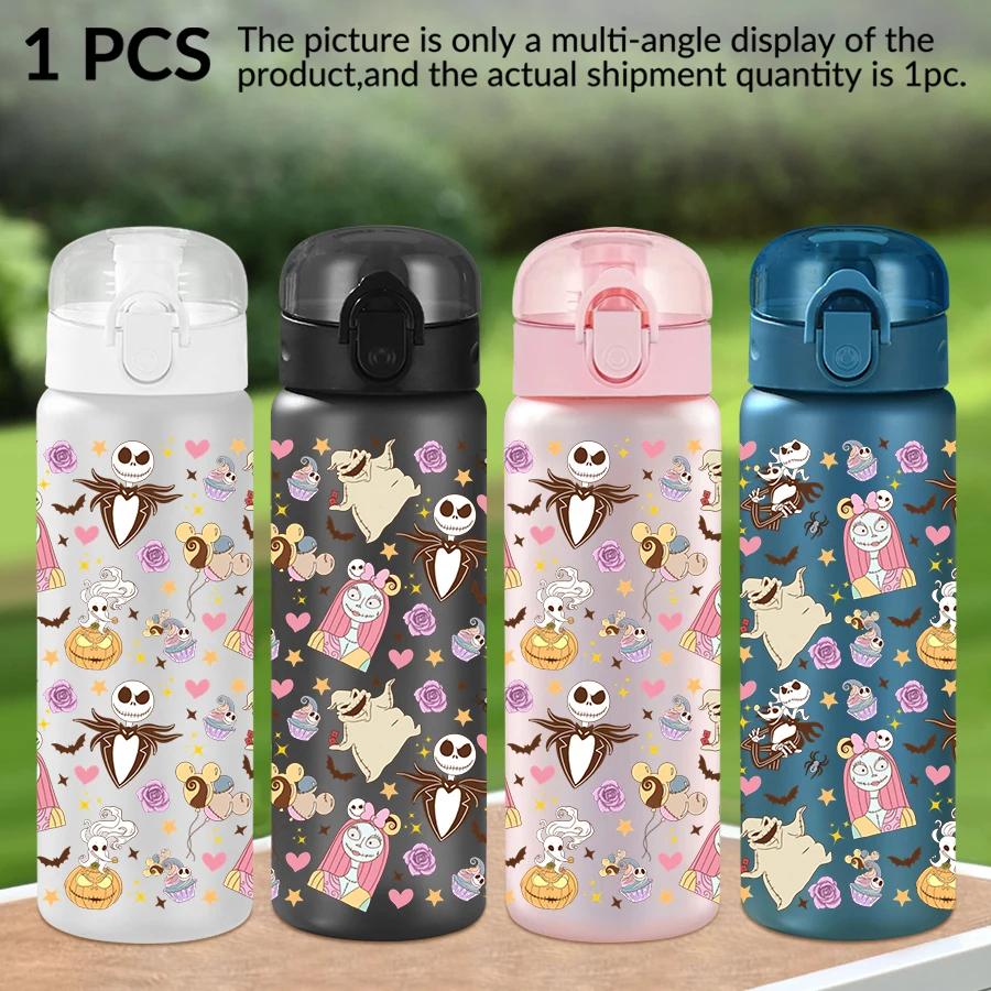 

1Pc Disney Skull Pumpkin Pattern 26oz Plastic Water Bottle Outdoor Sports Water Cup Birthday/Back To School Gift