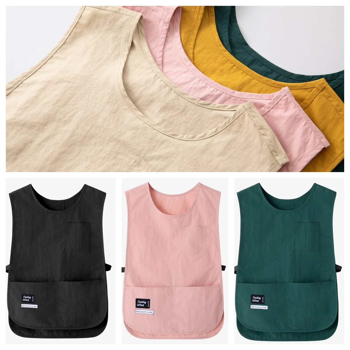 Delantal de estilo japonés; delantal de camarera de restaurante y floristería; delantal para hornear con pintura artesanal; delantal de zapatero para hombres; 1