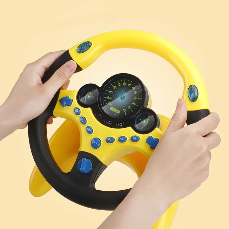 Brinquedo de volante de simulação elétrica para crianças, Infantil Shining, Som claro, Carrinho educacional precoce, Brinquedos vocais