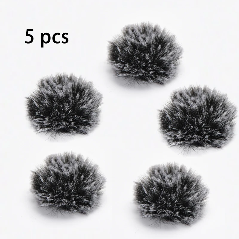 2/5 Pcs Wireless Lavalier Microphone Windproof Plush Cover , For lapel Mic and Lavalier Mic noise reduction windproof cover