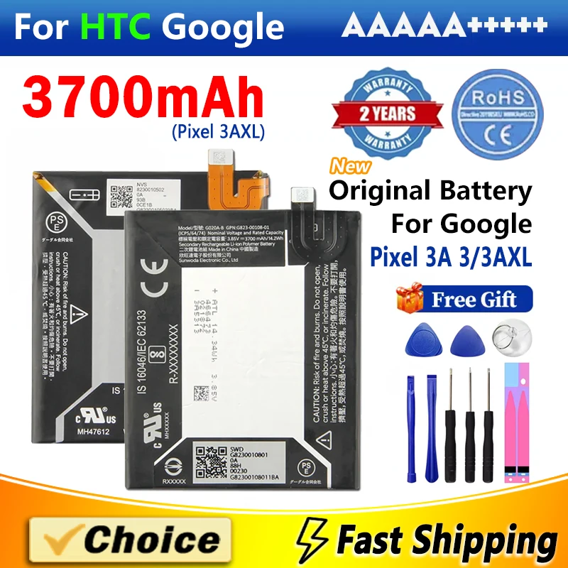 G020E-B G020A-B For HTC Google Pixel 3A XL 3Lite Original AAA+ Brand New Replacement Phone Lithium Battery+Tools