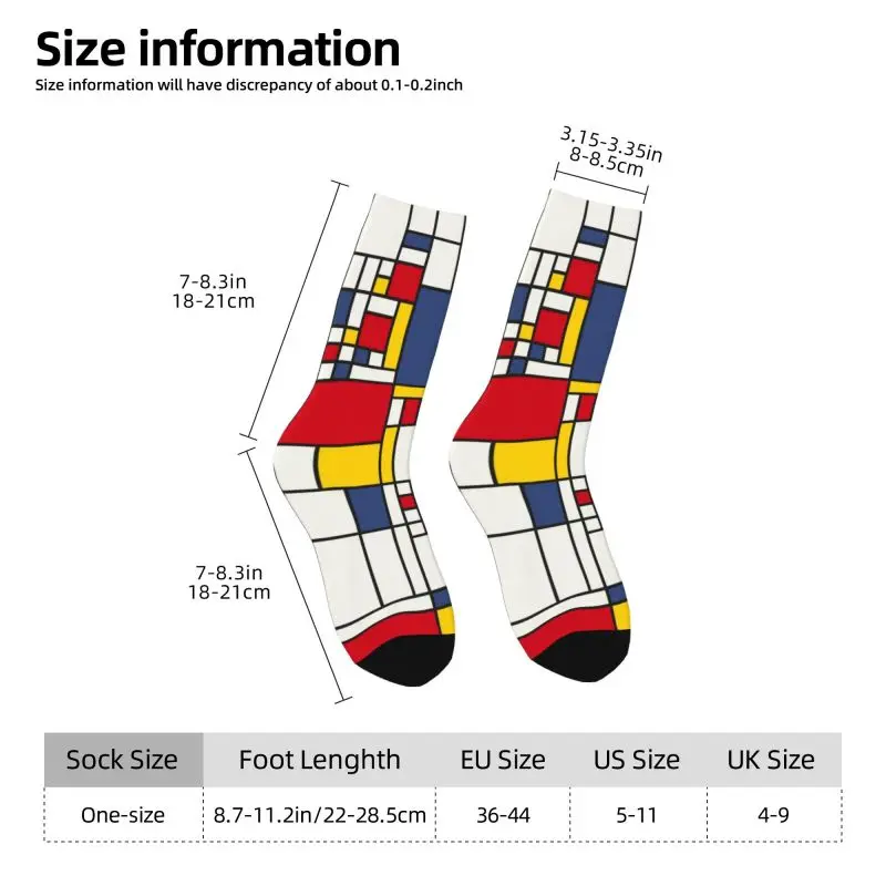 مخصص لطيف Piet موندريان الحد الأدنى دي Stijl الجوارب الرجال النساء الدافئة ثلاثية الأبعاد الطباعة الحديثة مجردة الفن كرة السلة جوارب رياضية #4