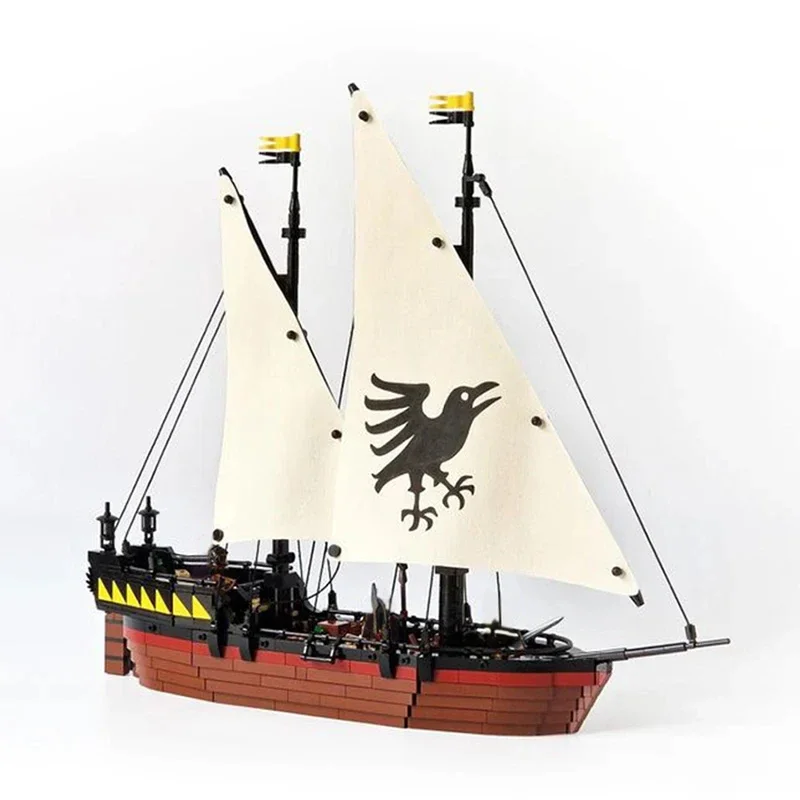 1380PCS MOC The Raven Claw Sailboat boat Model Building Blocks Creative Ship Construction Bricks DIY Toys Gifts for Children