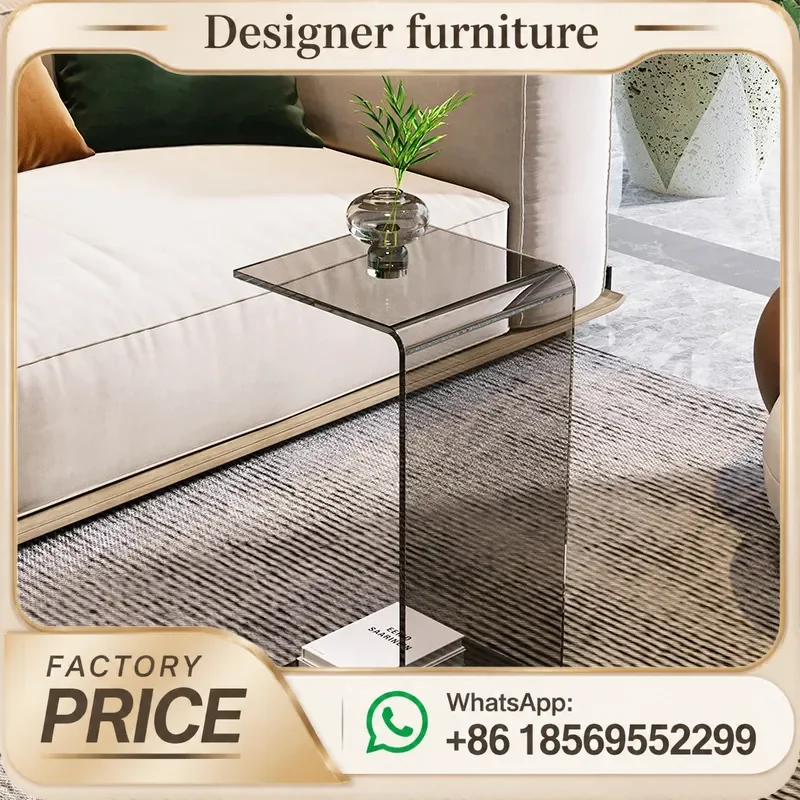 Custom Acrylic Side Table Transparent Coffee Table For Living Room Bedroom Small Apartment Modern Minimalist End Table