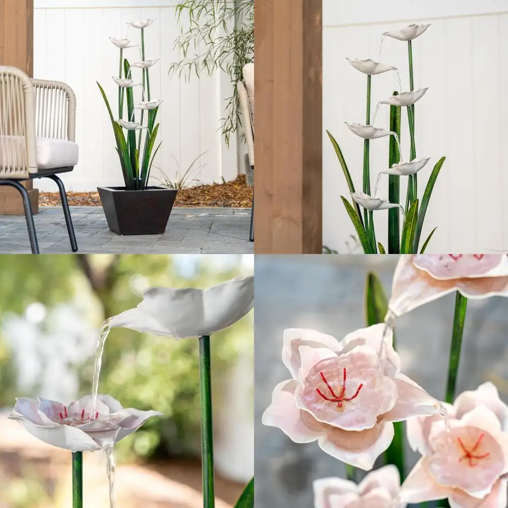 

Многоуровневый металлический цветочный фонтан с подсветкой и красочной светодиодной подсветкой, высота 39 дюймов