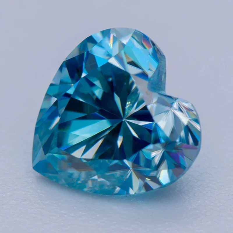 

NEW Moissanite Stone Aquamarine Heart Shape VVS1 With GRA Certificate For Pass Diamond Tester Charms Top Jewelry Making Material