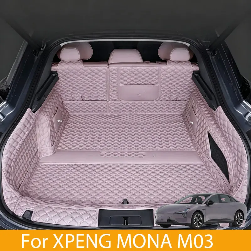 FOR XPENG MONA M03 2026 Car Boot Mat Rear Trunk Liner Cargo Leather Floor Carpet Tray Protector Accessories Mats