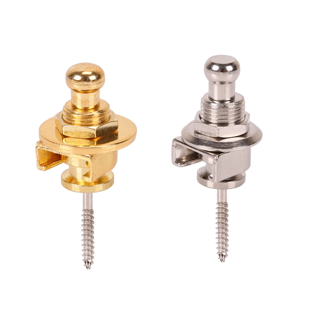 

2pcs Strap Lock Button Anti-Slip Bass Belt Locks Pin Guitar Strap Nail Secure Fixation Universal Fit For Guitar Bass