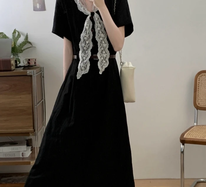 أنيقة خمر أنيقة تقسم الدانتيل فضفاضة مساء شارع العليا بالإضافة إلى حجم الملابس فستان طويل ملابس النساء