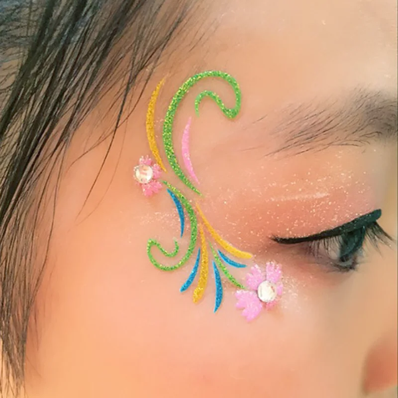 Colorful Eyes Corner Decorations Eye Shadow Face Paste Latin Dance Outer Eye Corner Paste Stage Performance Makeup Self-adhesive