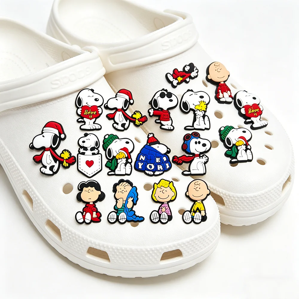 12pcs Snoopy Cartoon Shoe Charms PVC Cute Decor Accessories Set for Clogs Sandals DIY Ornaments Gift image 6