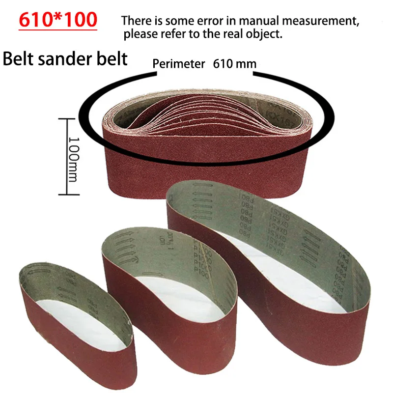 5PCS 610 * 100mm Abrasive Belt Sandpaper, Sanding Machine Abrasive Belt Grinding Polishing Machine Accessories Tools