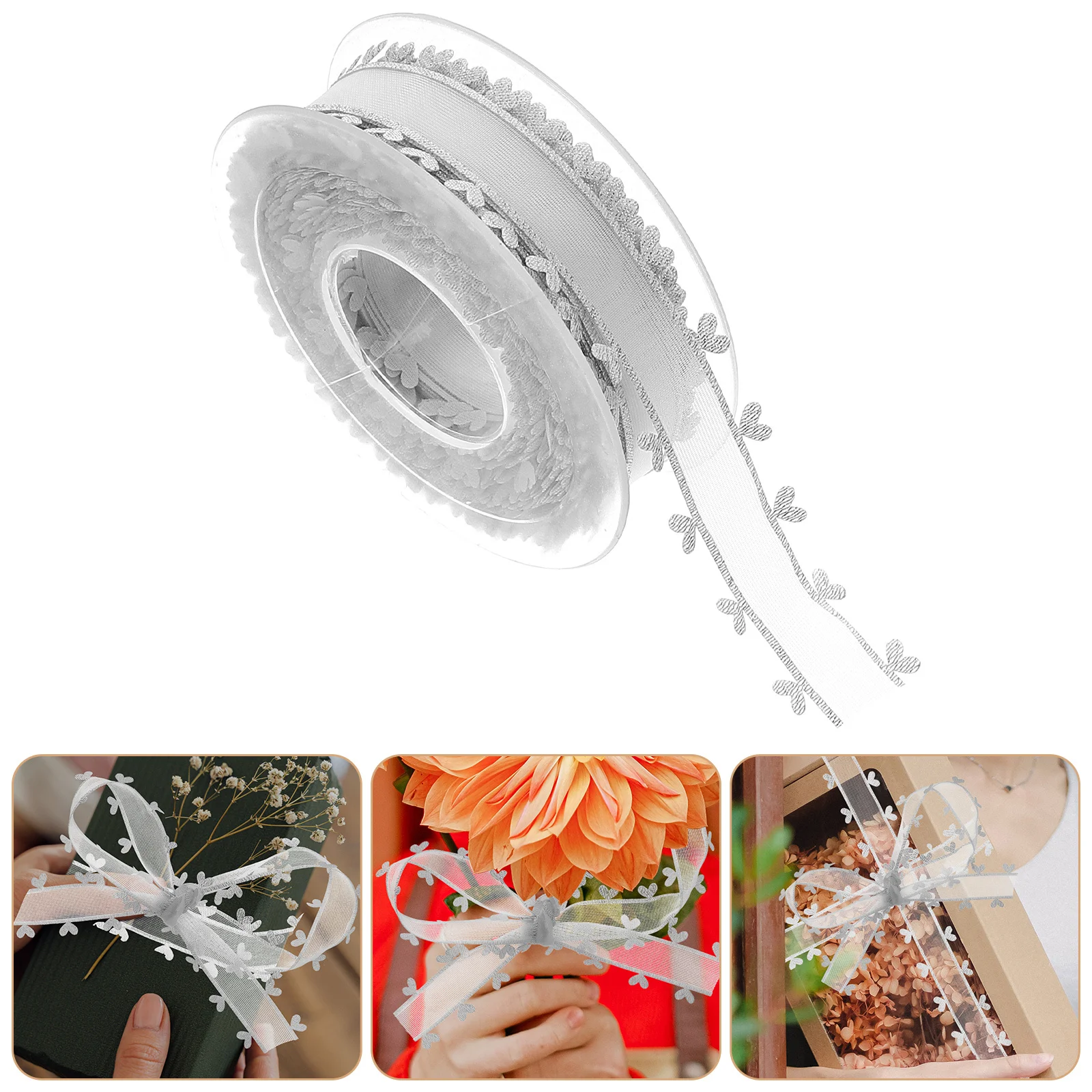 

25 Yards Elegant Heart Trimmed Ribbon Versatile Craft Ribbon for Clothing Accessory DIY Projects Festive Gift Wrapping