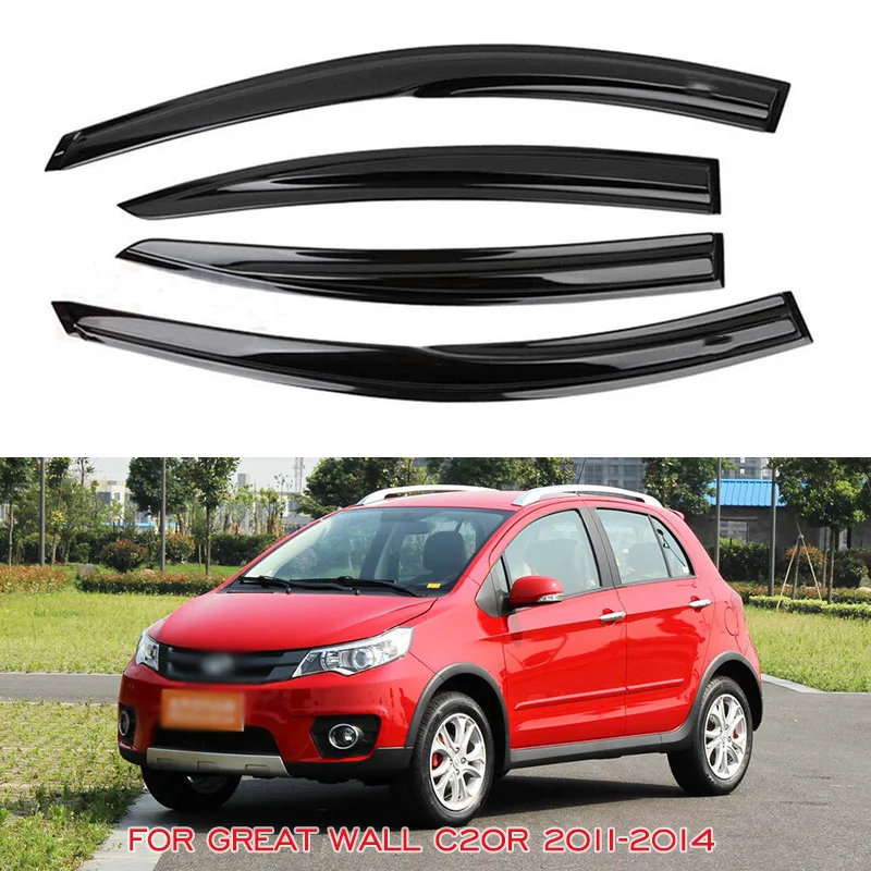 Side Window Deflectors For Great Wall C20R 2011 2012 2013 2014 Car Weathershield Awnings Shelters Vent Shades Sun Rain Guards