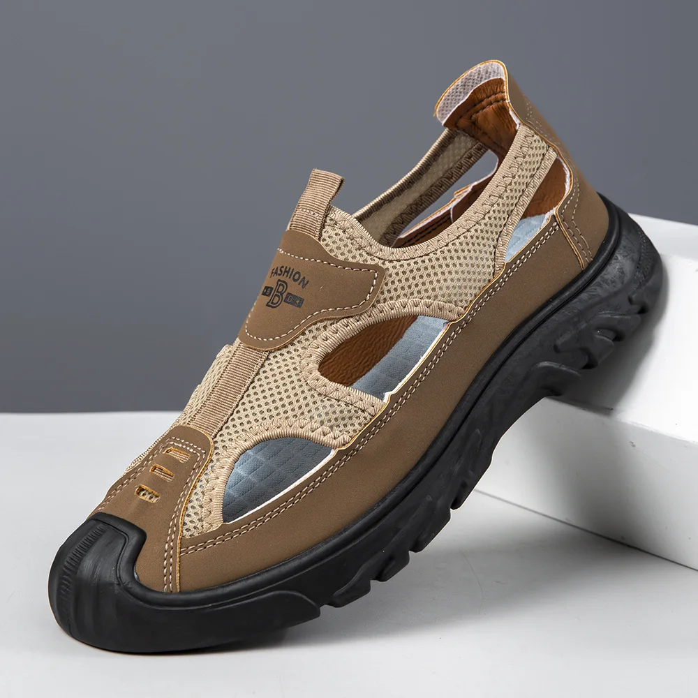 

Summer breathable men's bag head sandals hollow mesh hole shoes outdoor lightweight non-slip sports casual beach