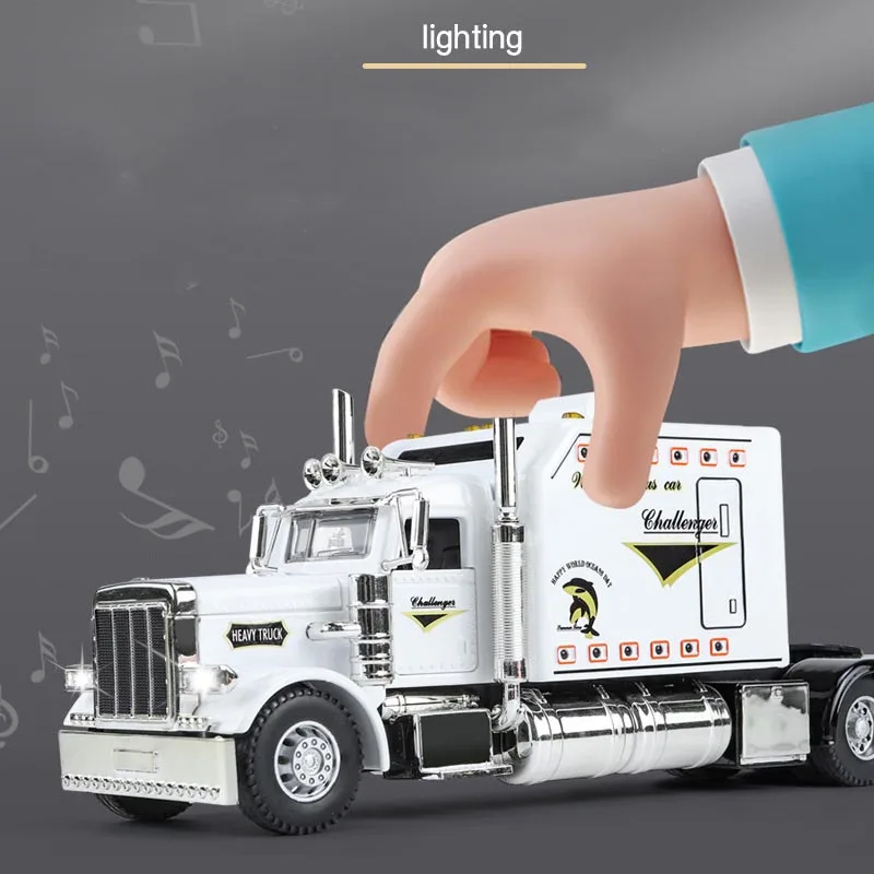 

Large Truck Alloy Toy Car Model Truck Tractor Toy Model Alloy Diecast Sound Light Pull Back Model Truck Boy Toy Gifts Collection