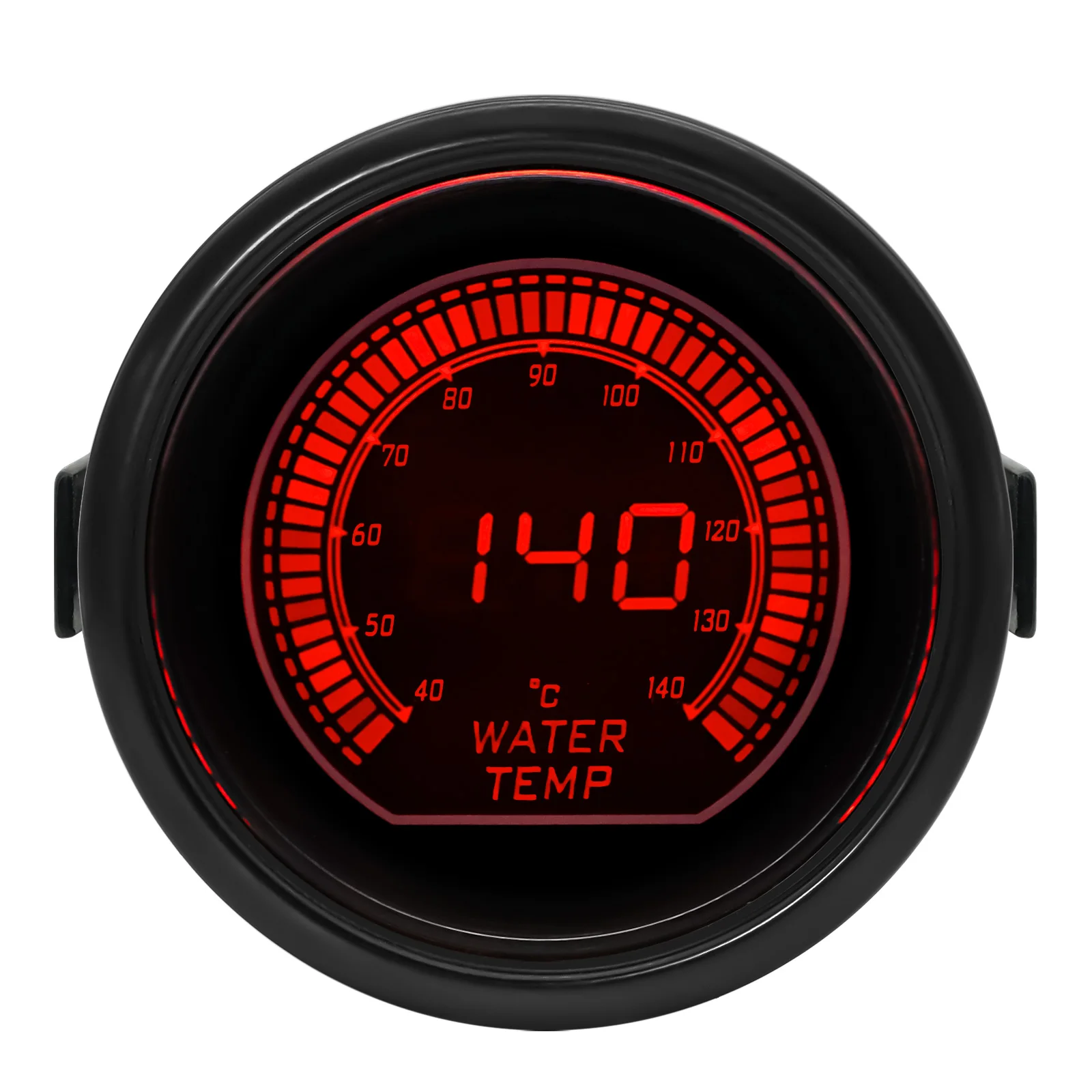 52mm Red Dual LED Boost Voltmeter Tachometer Water / Oil Temp Oil Press Vacuum Air Fuel Ratio Digital Meter Car Accessories