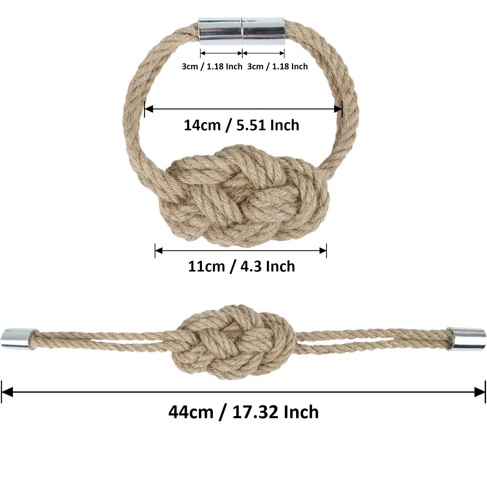 1&2Pcs Hemp Rope Magnetic Curtain Buckle Home Decoration Buckle Strap Handmade DIY Rope Curtain Tie Clip Curtain