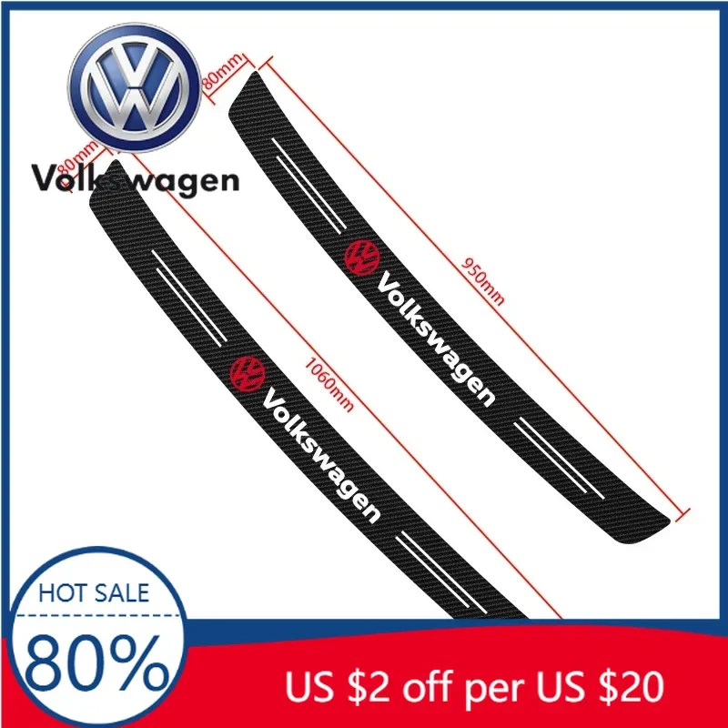

For Volkswagen VW Car Rear Bumper Protector Sticker Carbon Fiber Car Tail Trunk Guard Accessorie For Volkswagen Golf Passat Scir