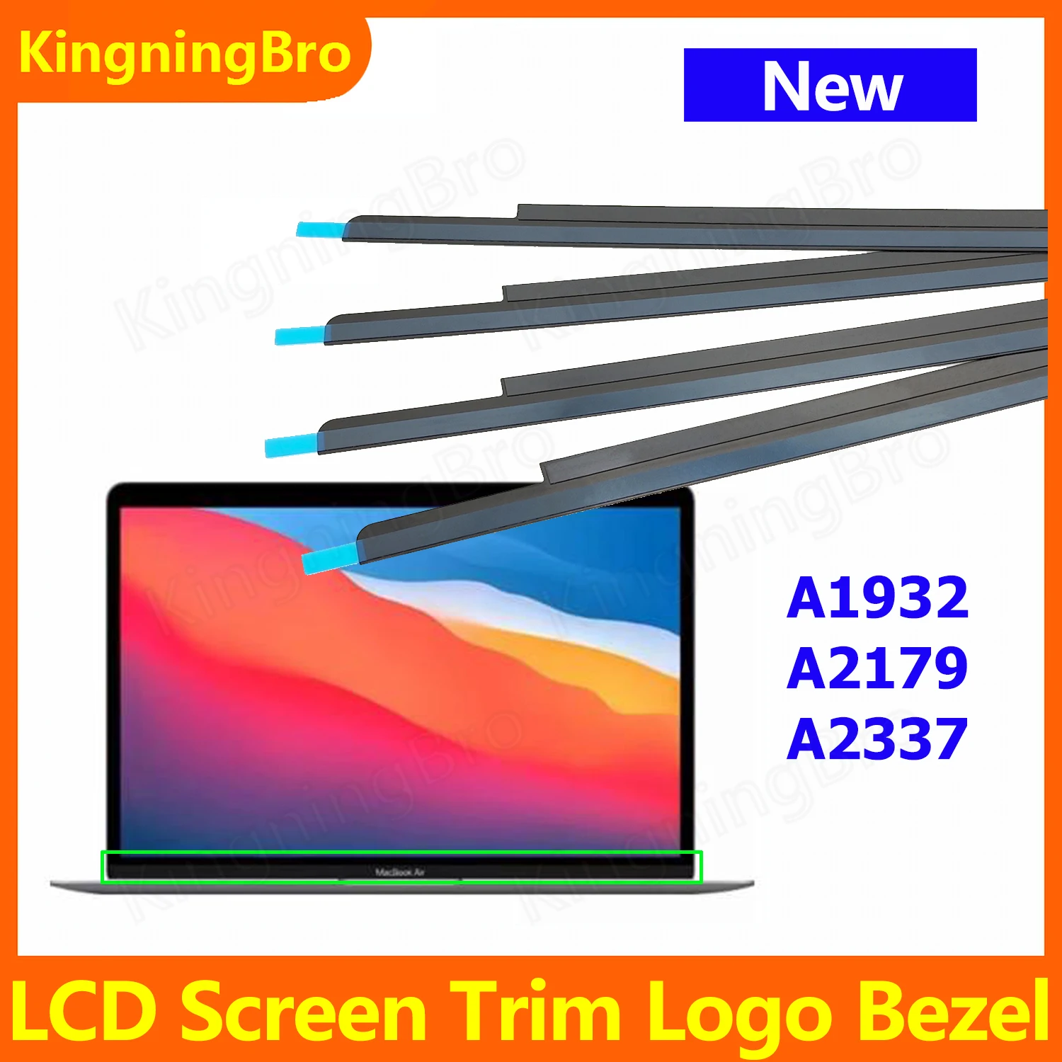 New LCD Screen Glass Trim Logo Bezel Front Cover For MacBook Air 13