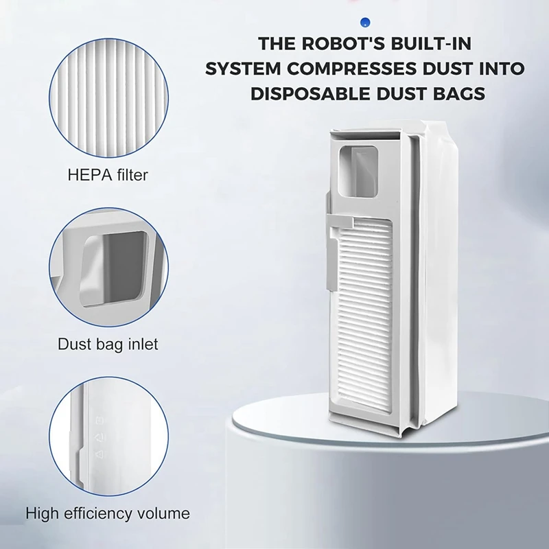 Sacchetti per la polvere usa e getta da 4 pezzi con filtro HEPA per NARWAL freno X Ultra Robot Vacuum, 1L Large Dust Bag Replacmenet