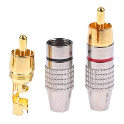 2pcs RCA Male Connector Non Solder plug Adapter for Audio Cable Plug Video CCTV camera Solder-Free high quantity