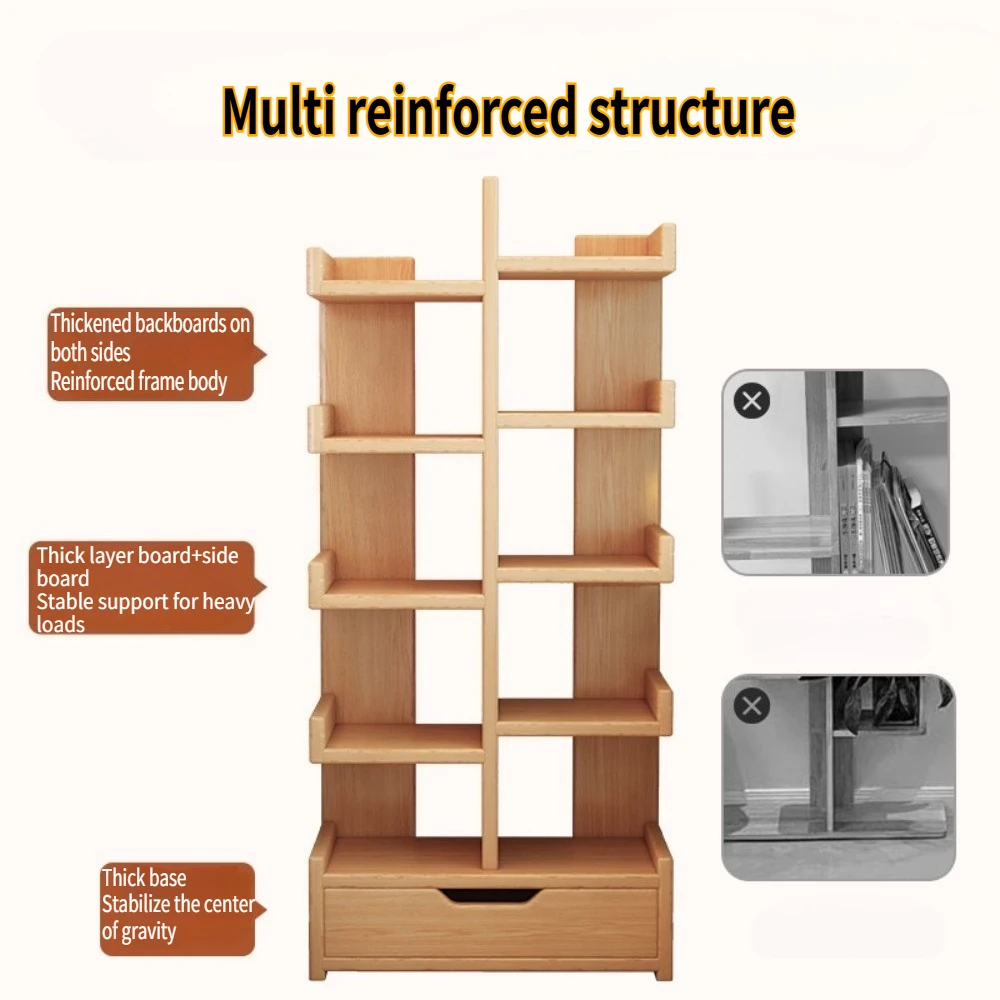 Multi-Level Bookshelf Floor Standing Storage Racks Office Display High Load-bearing Non Occupying Easy To Clean Storage Rack image 2