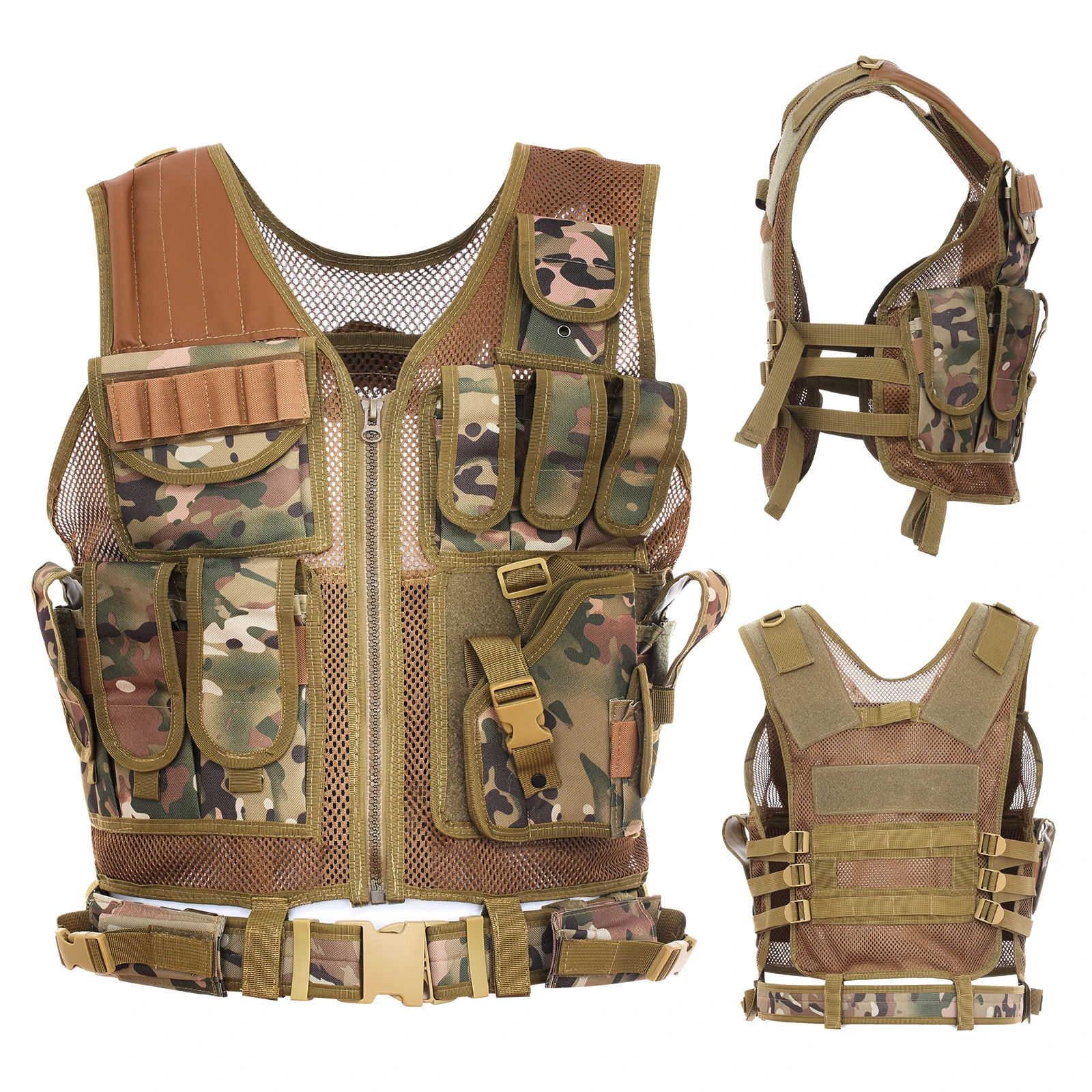 

Breathable Vest Multi-functional Breathable Vest Outdoor Quick Disassembly CS Field Protections Vest Training Equipment