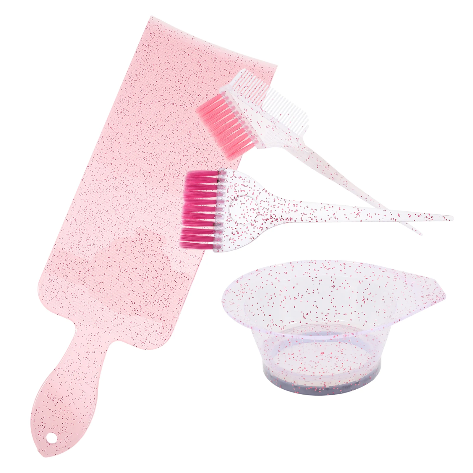 

1 set Hair Color Pink Dyeing Brush Bowl Accessories Mixer Bowls Pp Mixing Kit Home Salon Hair Dye Kit Supplies Shimmer Easy