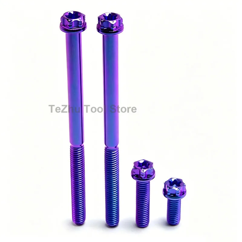 M6 Titanium Alloy Flange Internal And External Plum Blossom Screws Length 5-100mm various colors