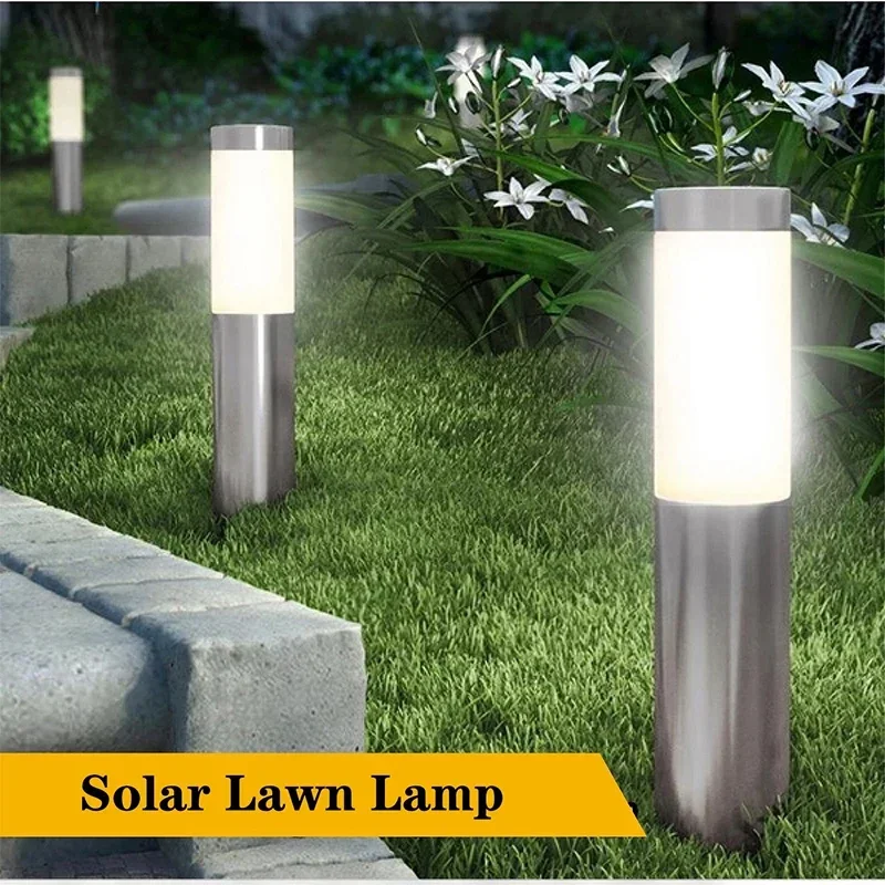 Lámparas LED cilíndricas simples creativas, iluminación Solar para jardín y patio, decoración de Villa, farolas, lámparas solares para césped