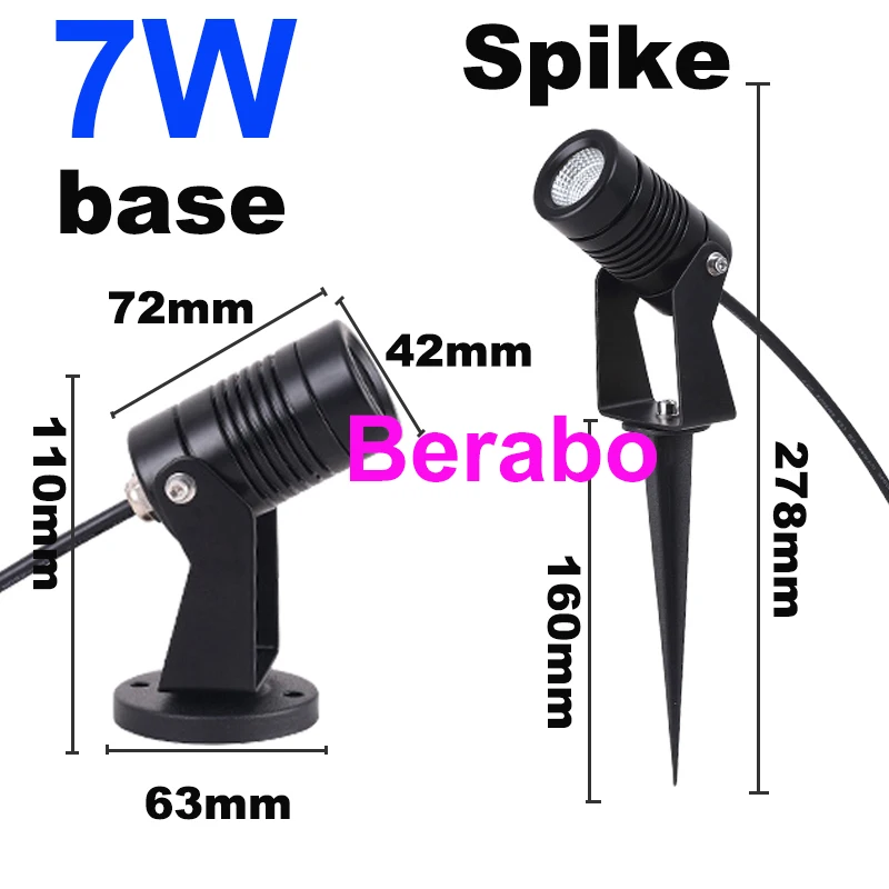 6 Stück Wasserdichte LED-Gartenlampen 220V/110V/12V 7W/10W mit Erdspieß für den Außenbereich – Detail 8