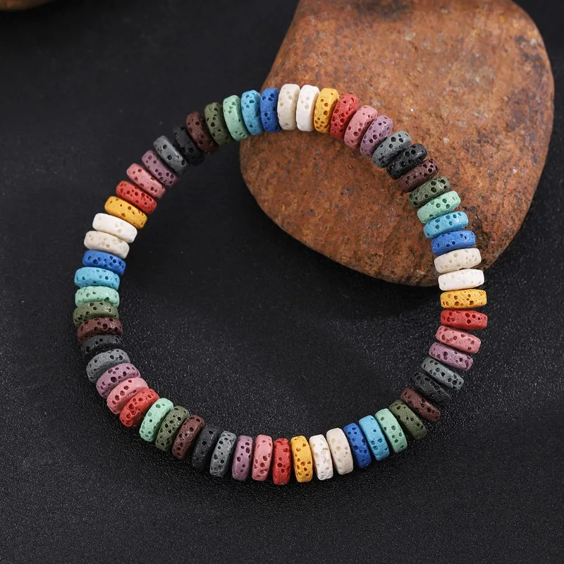 Candy Color Volcanic Stone New Beginning Bracelet Attract Wealth Eliminate Negativity Gift for Family and Friends