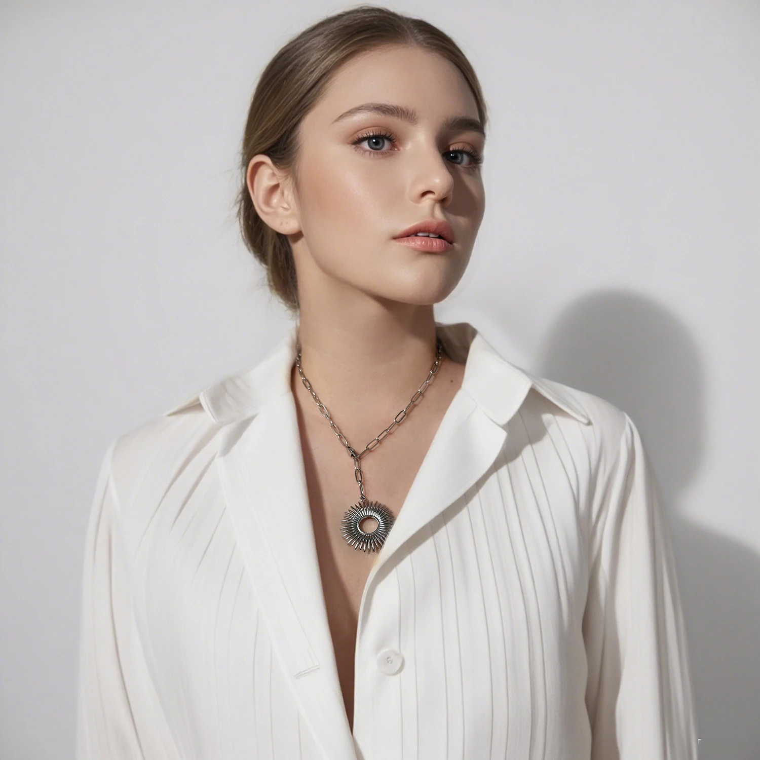 UHBINYCA Personality Stainless Steel Sun Pendant Necklace for Women Trendy Sweater Chain Aesthetic Jewelry