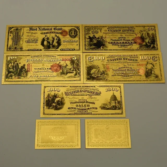 Wholesale Mixed styles America Banknote USD Dollar Banknote in 24K Gold Plated For Collection Gift