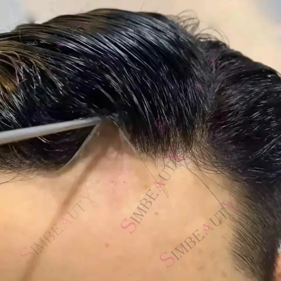 

Натуральная линия волос, супер прочный мужской парик, черный, коричневый, тонкая микрокожа, человеческие волосы 1B40, серый мужской капиллярный протез