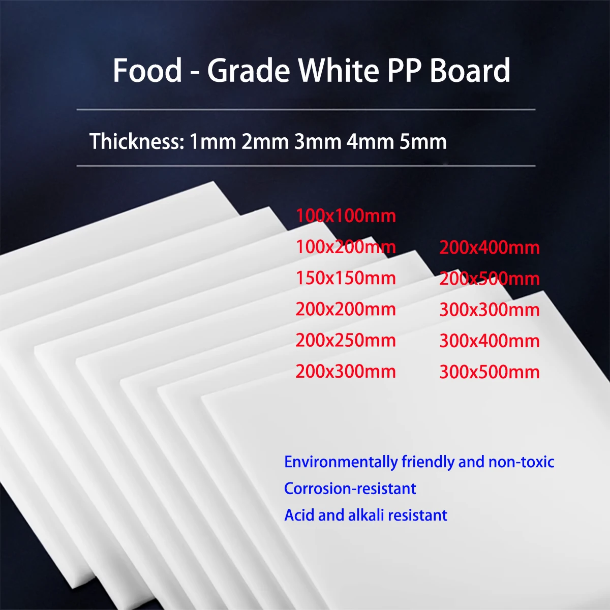 White PP Plastic Sheet, Diy Model, Material Processing Accessories, Thickness1mm 2mm 3mm 4mm 5mm