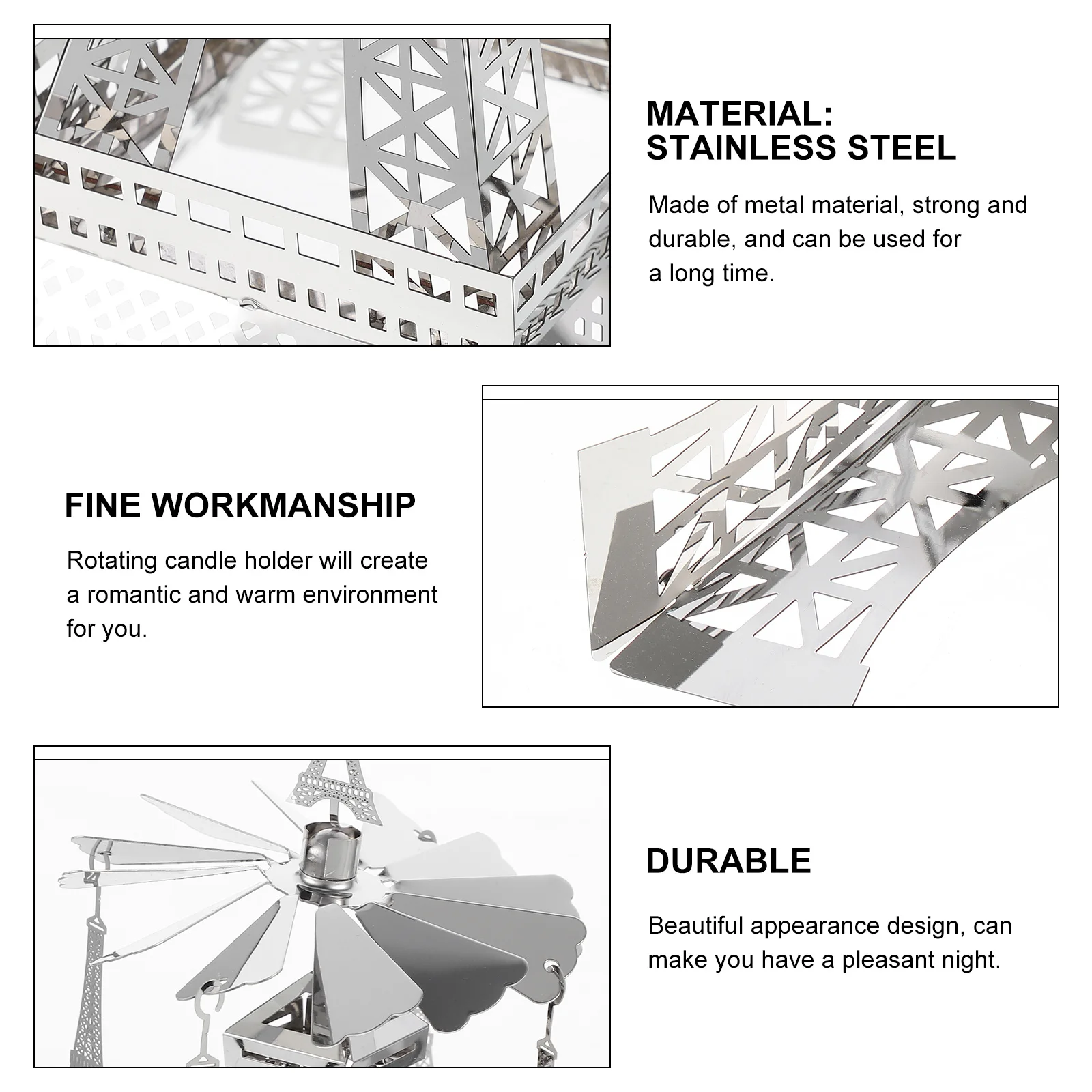 

1Pcs Metal Rotating Eiffel Tower Candlestick Holders Valentine Dinner Decor Table Holder Candlestick Stand