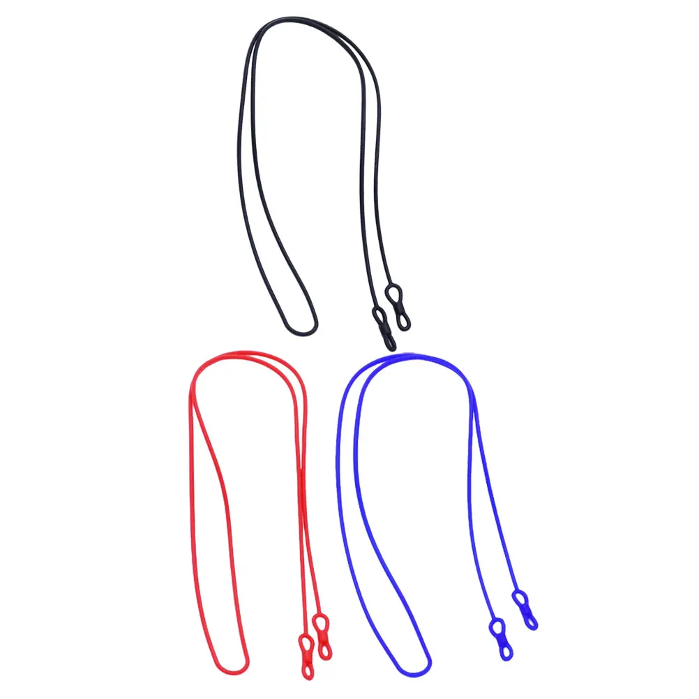 

3 Pcs Glasses Rope Lanyard Eyeglass Silicone Straps Elastic Men Women Child Chain Black Red Blue Anti Lost Neck String