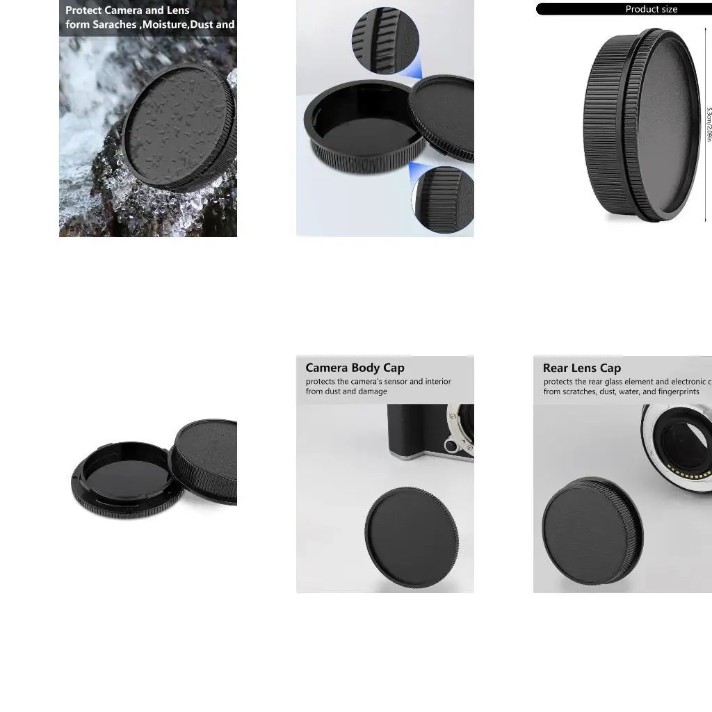

R53C Camera Lens Front and Rear Caps Set Front Body Cover Rear Guard for TL2 Series with Durability and Easy Installation