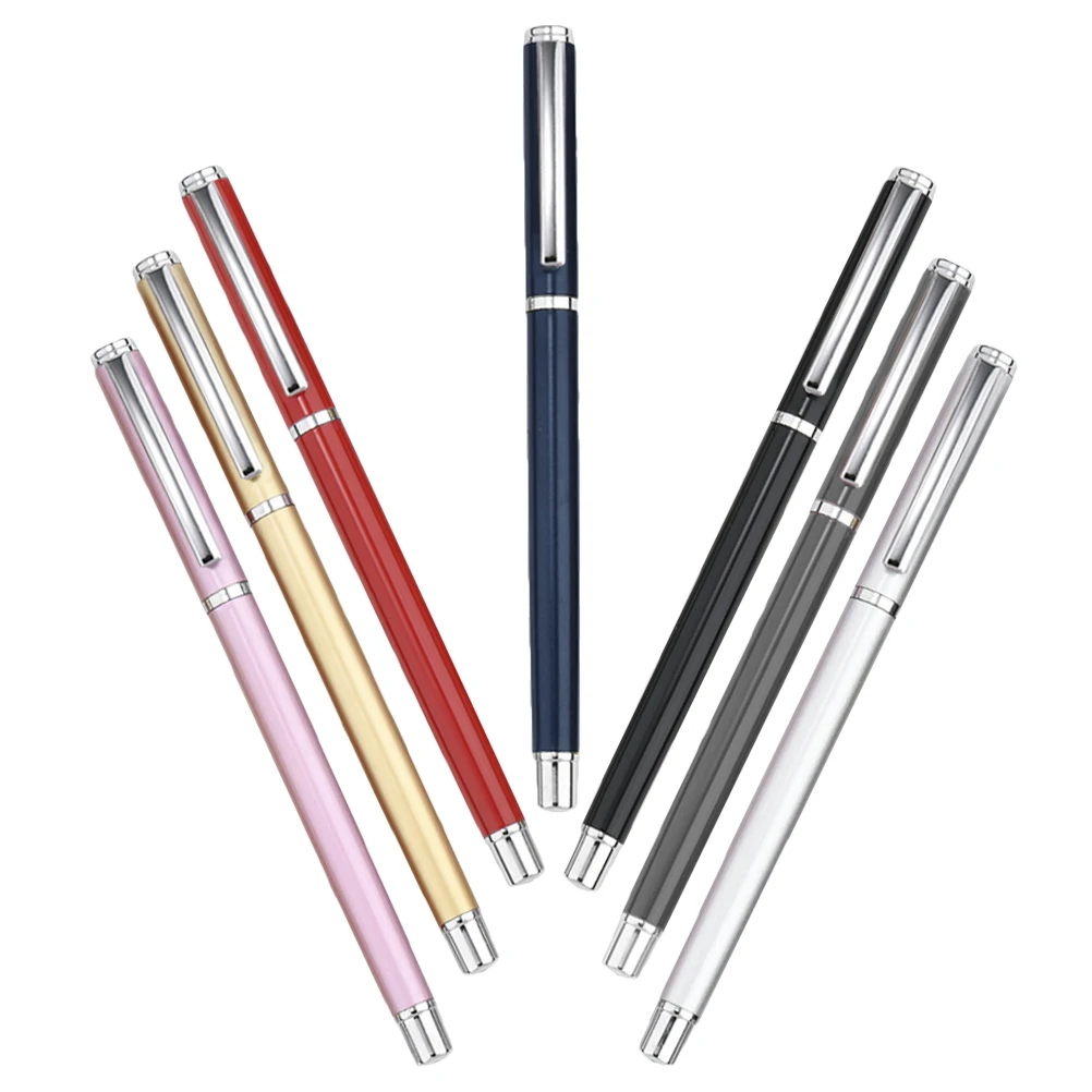7pcs 0.5Mm Metal Shell Gel Smooth Writing For Students Office Signature Portable Cute Pens Bulk Writing Pens For Note Taking