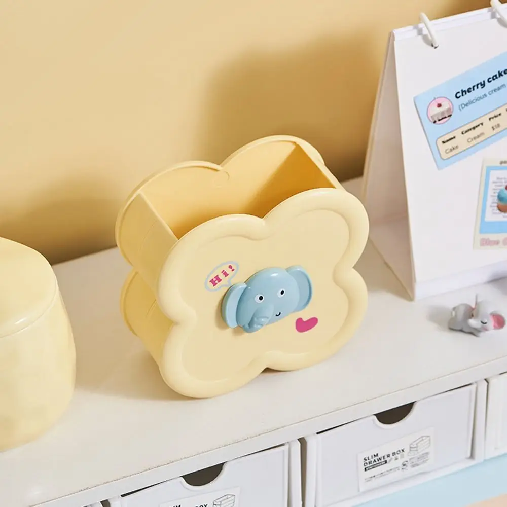 Круглый/квадратный держатель для ручек, многофункциональный милый мультяшный пластиковый пенал, прочный креативный настольный контейнер для ручек, аккуратный стол