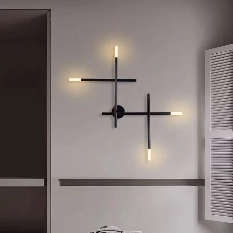 

Nordic Minimalist Cross Wall Lamp Modern Designer for Office Villa Living Dining Room Decorative Lighting Home Decor